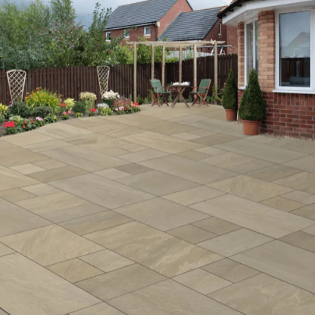 New Bradstone Rock Porcelain Paving slabs Autumn Green - Image 2