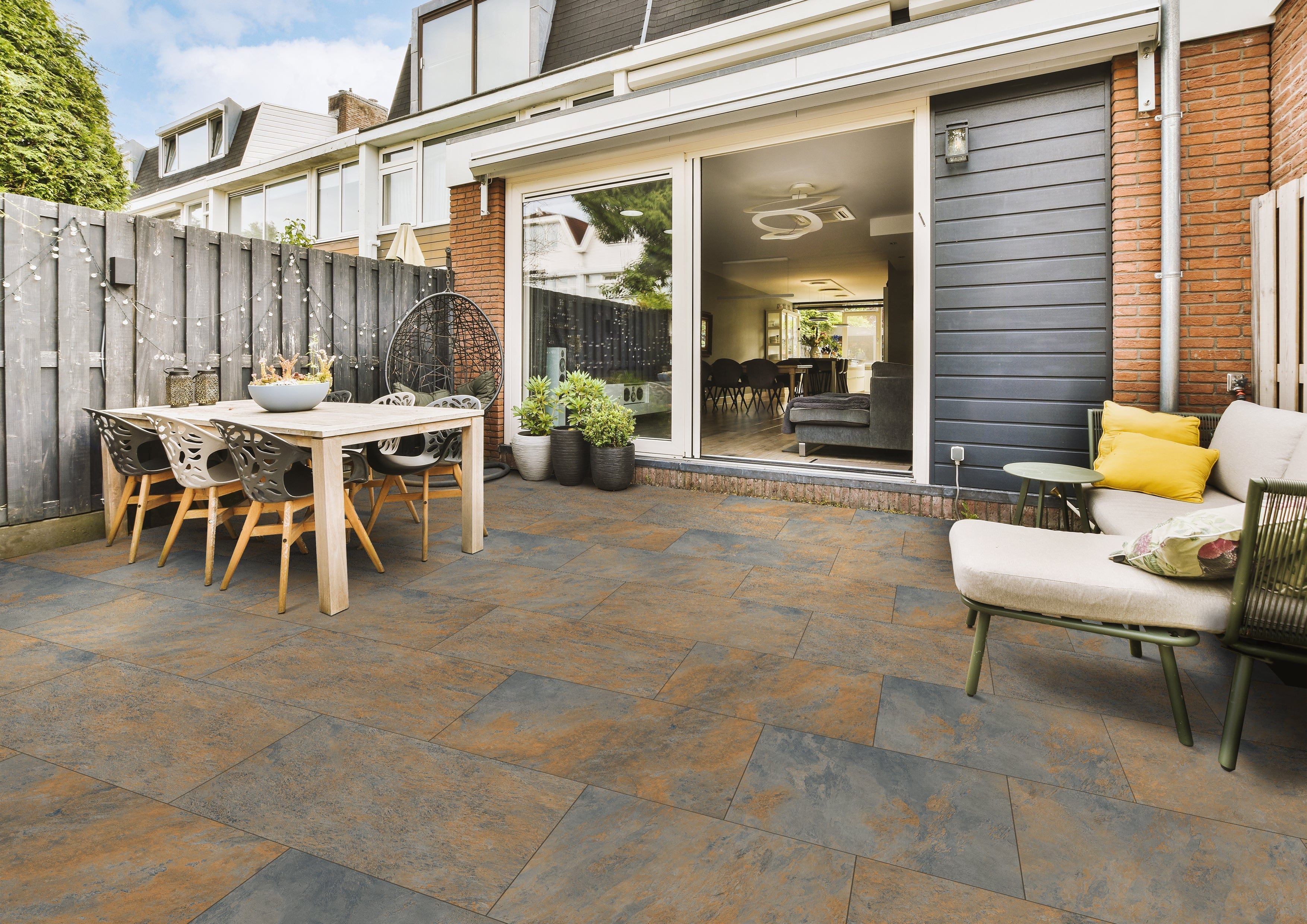 New Bradstone Rock Porcelain Paving slabs Rustic Gold