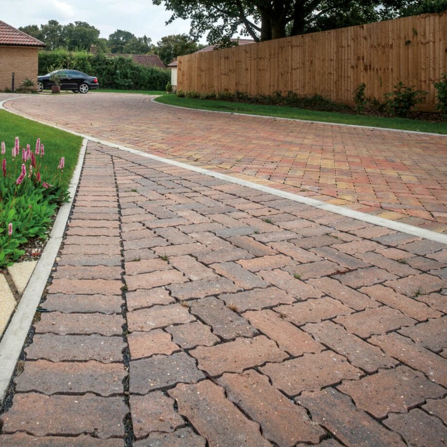 Brett Omega Flow Permeable Driveway Block Paving, 200 x 100 - Burnt Oak