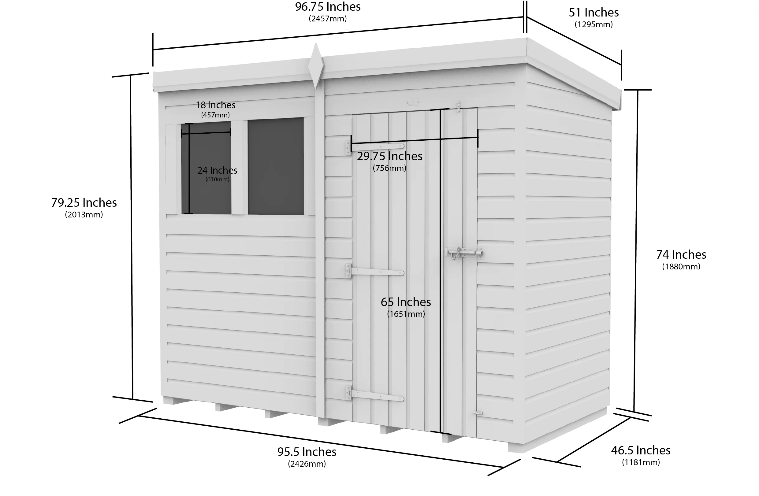 Pent Shed 4ft x 8ft - Image 5