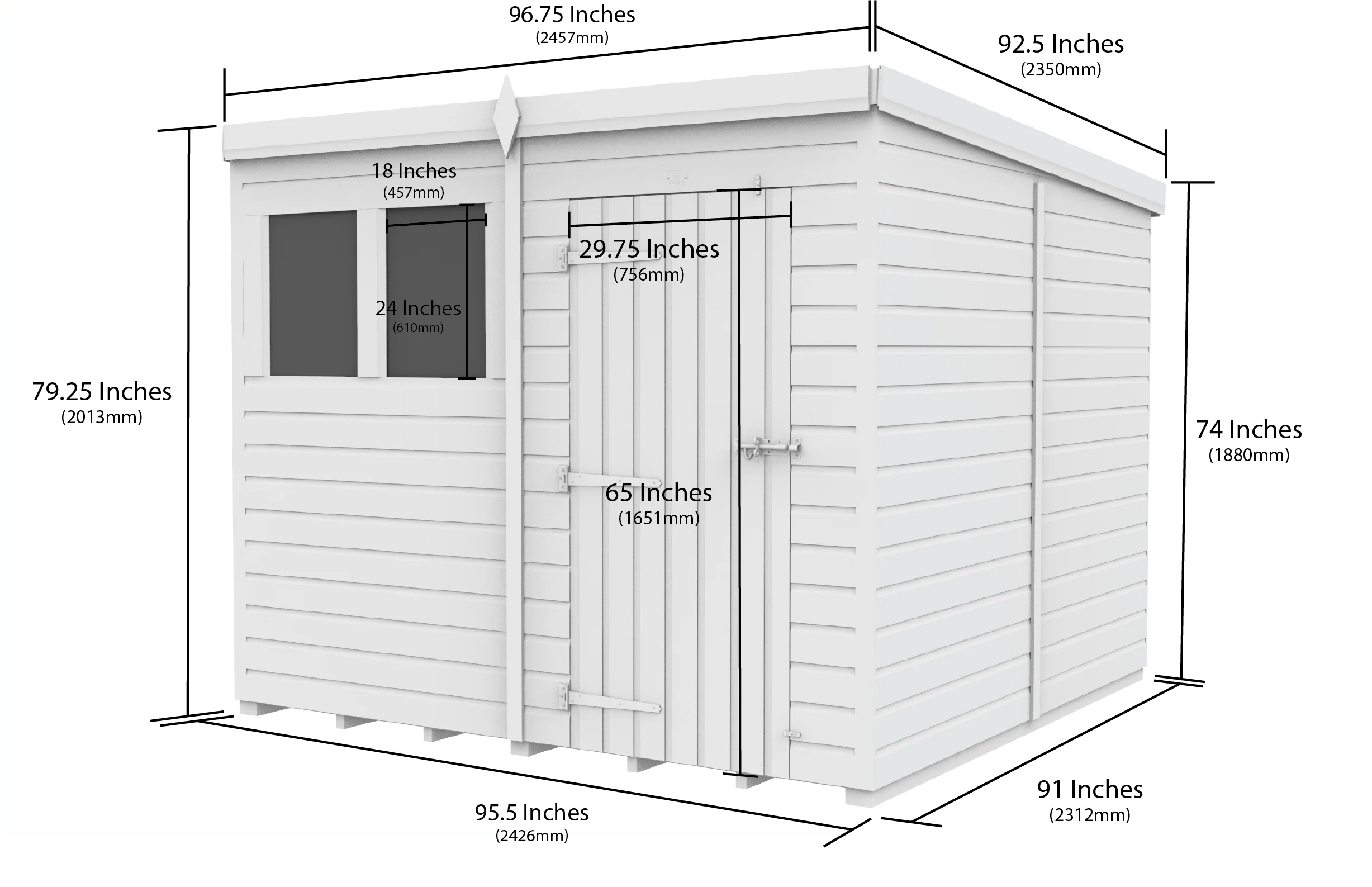 Pent Shed 8ft x 8ft - Image 5