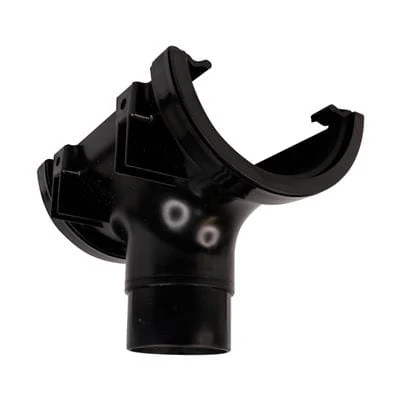 HALF ROUND GUTTERING RUNNING OUTLET BLACK