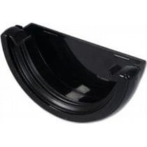 HALF ROUND GUTTERING STOP END EXTERNAL BLACK