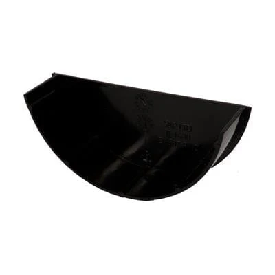 HALF ROUND GUTTERING STOP END INTERNAL BLACK