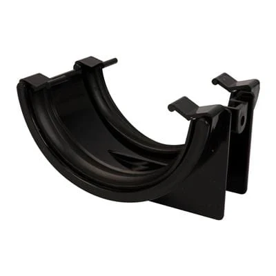 HALF ROUND GUTTERING UNION BRACKET BLACK