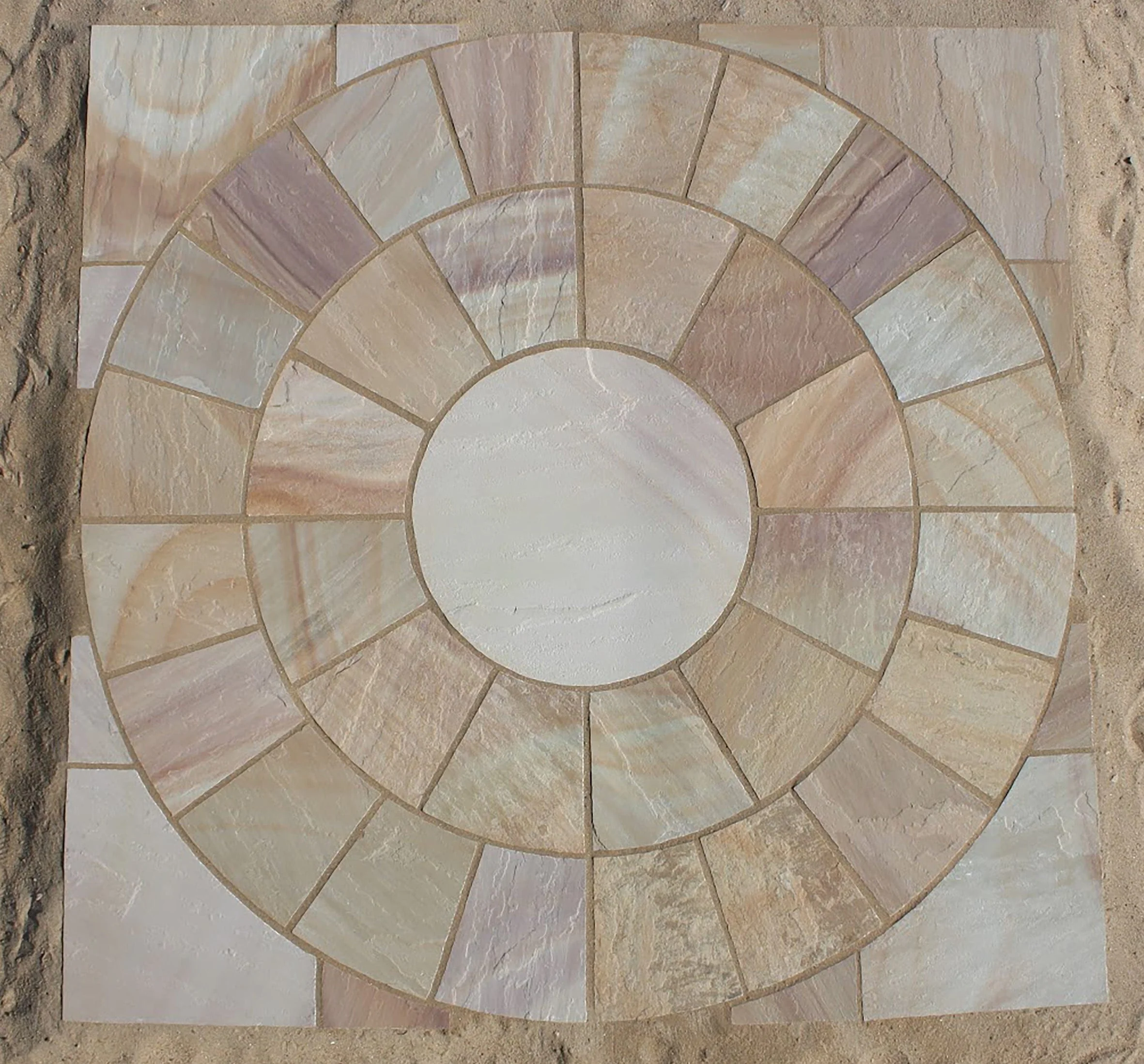 Natural Sandstone Circle 2.4m With Squaring Off Kit Included - 22mm - Riven - Image 4