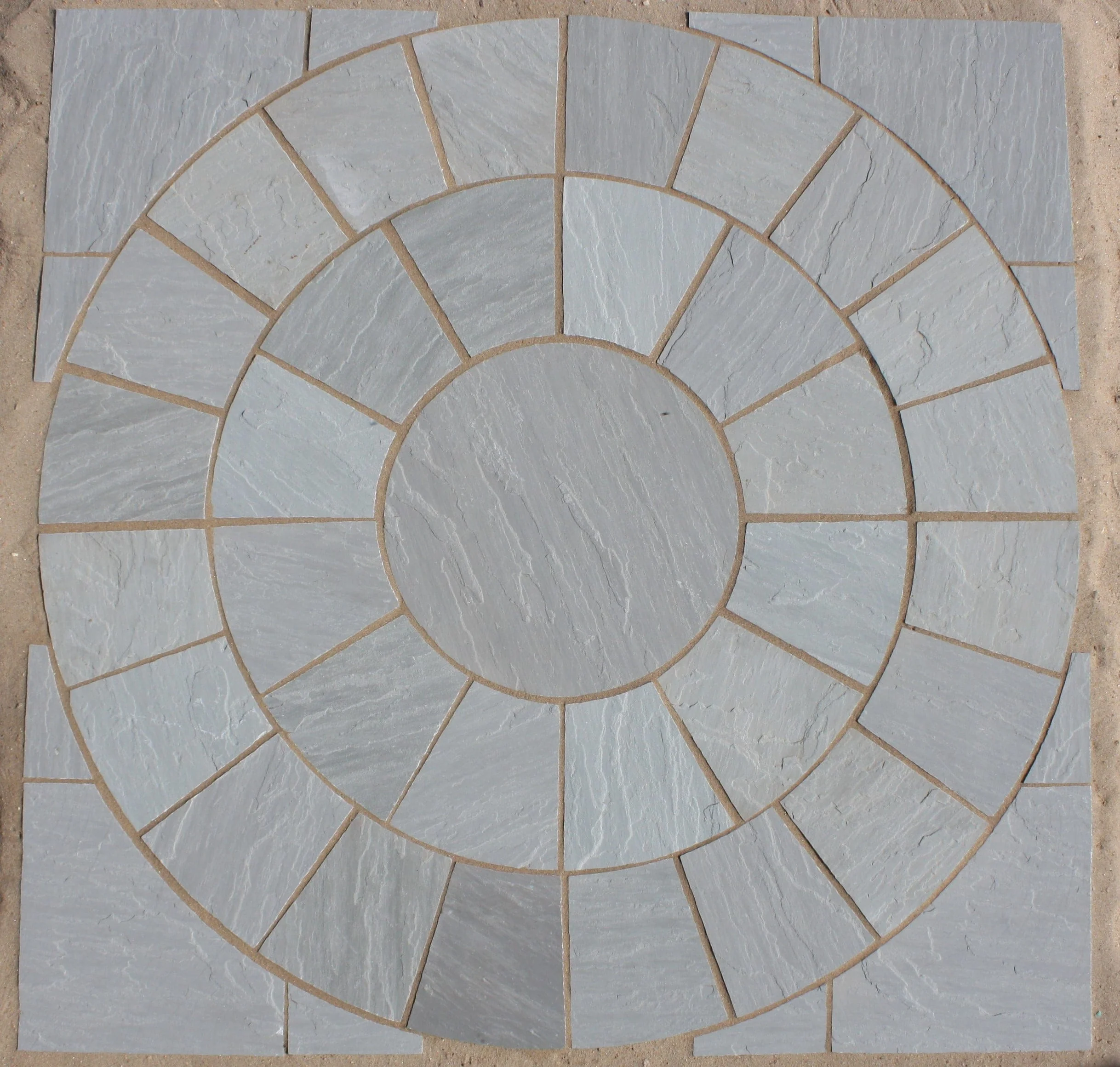 Natural Sandstone Circle 2.4m With Squaring Off Kit Included - 22mm - Riven - Image 6