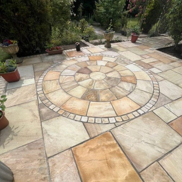 Natural Sandstone Circle 2.4m With Squaring Off Kit Included - 22mm - Riven - Image 7