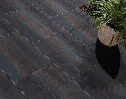 NEW Bradstone Metallics Porcelain Paving Slabs In Corten