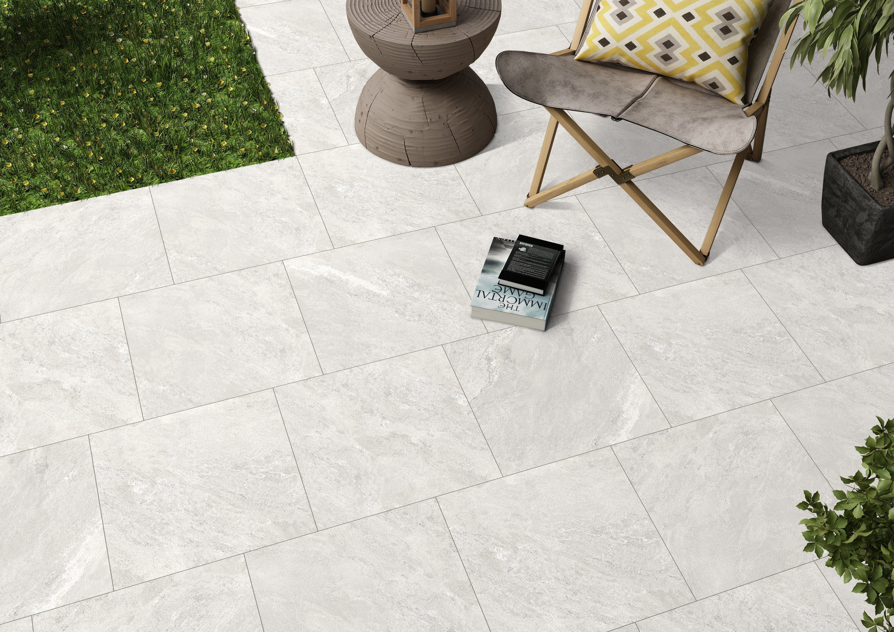NEW Bradstone Upland Porcelain Paving Slabs In Ash