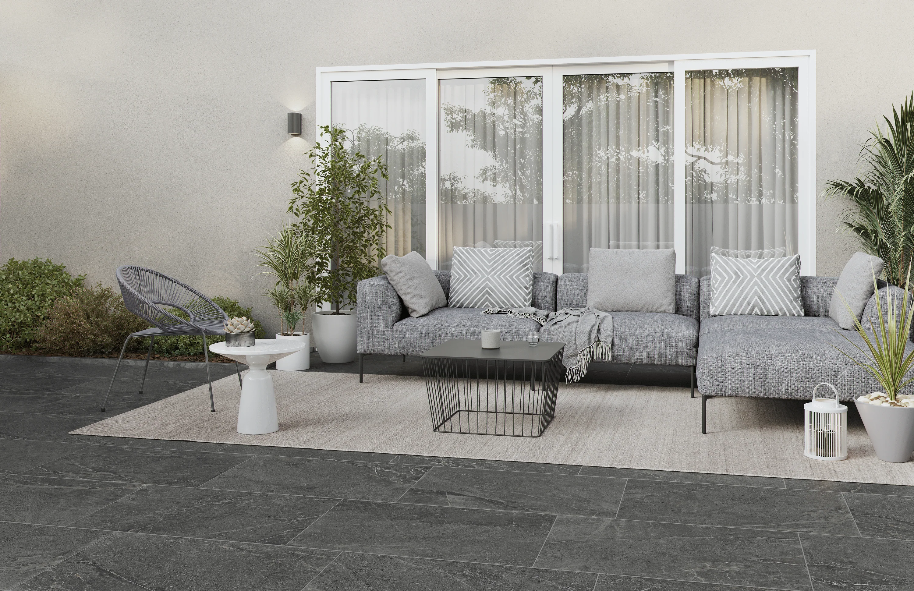 NEW Bradstone Vala Porcelain Paving Slabs In Anthracite - Image 2
