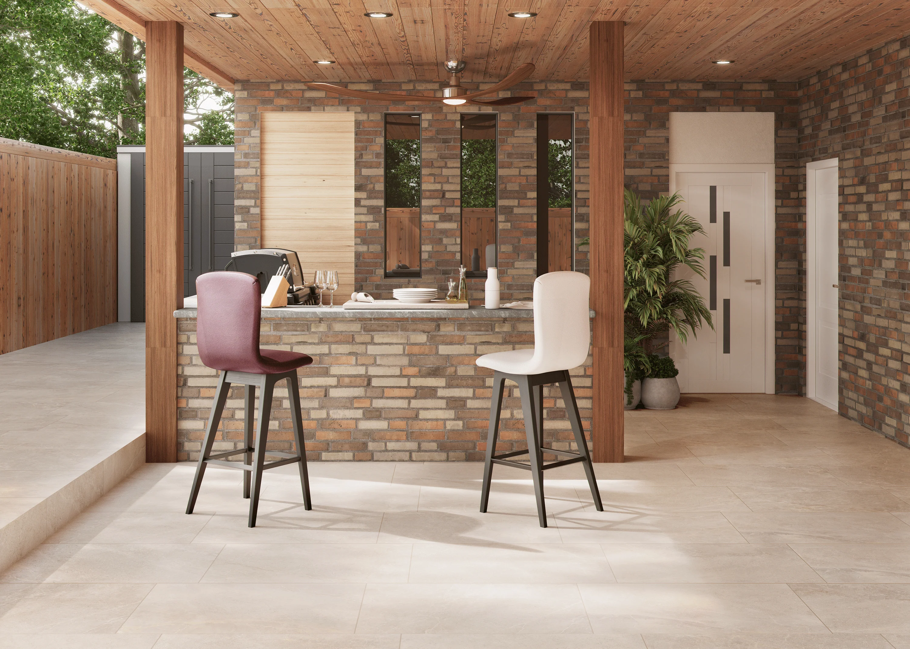 NEW Bradstone Vala Porcelain Paving Slabs In Sand