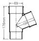 Round Downpipe Tee/Branch 112 Degree Offset Black - Image 2