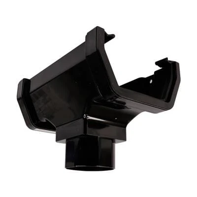 SQUARE LINE GUTTERING RUNNING OUTLET BLACK