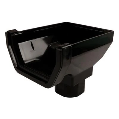 SQUARE LINE GUTTERING RUNNING OUTLET STOP END BLACK