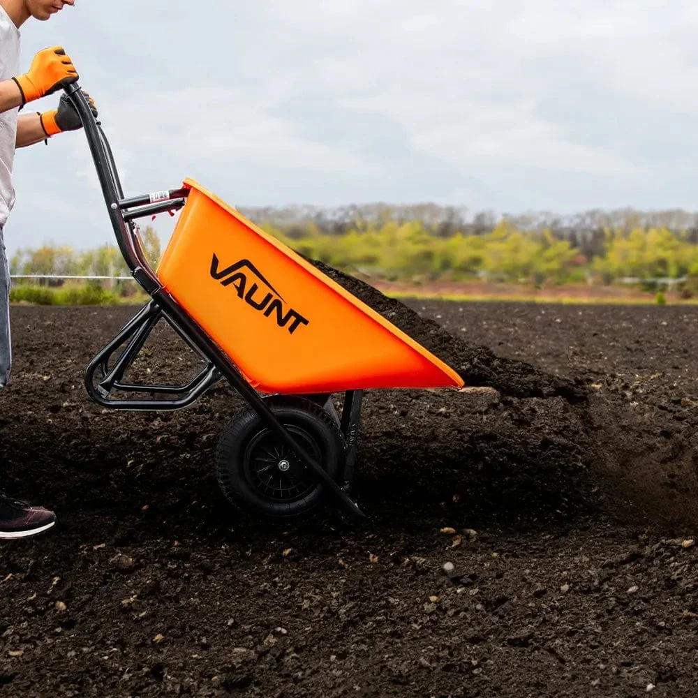Vaunt Heavy Duty 100Ltr Plastic Tray Reinforced Wheelbarrow - Image 3