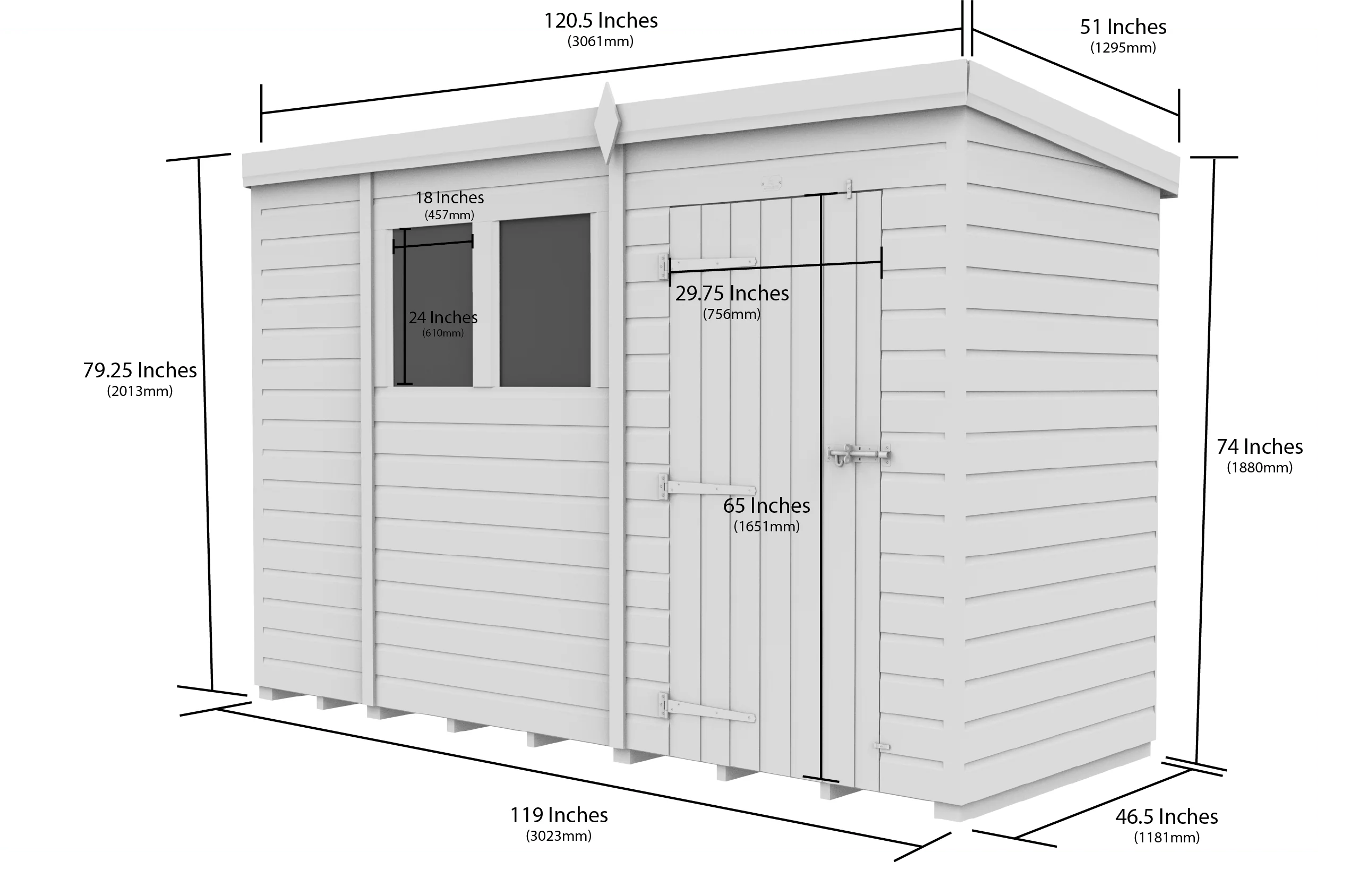 Pent Shed 4ft x 10ft - Image 5