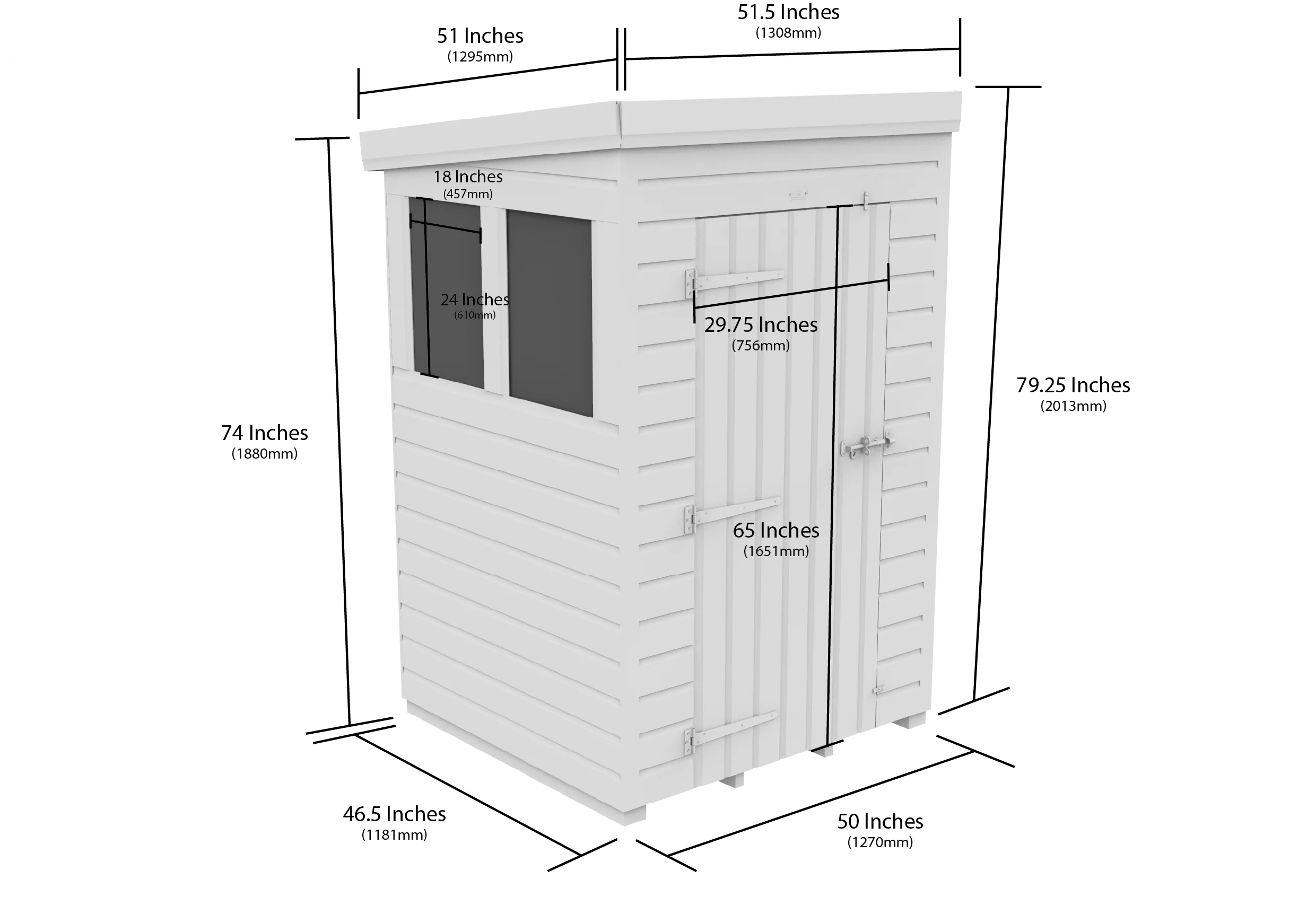 Pent Shed 4ft x 4ft - Image 5