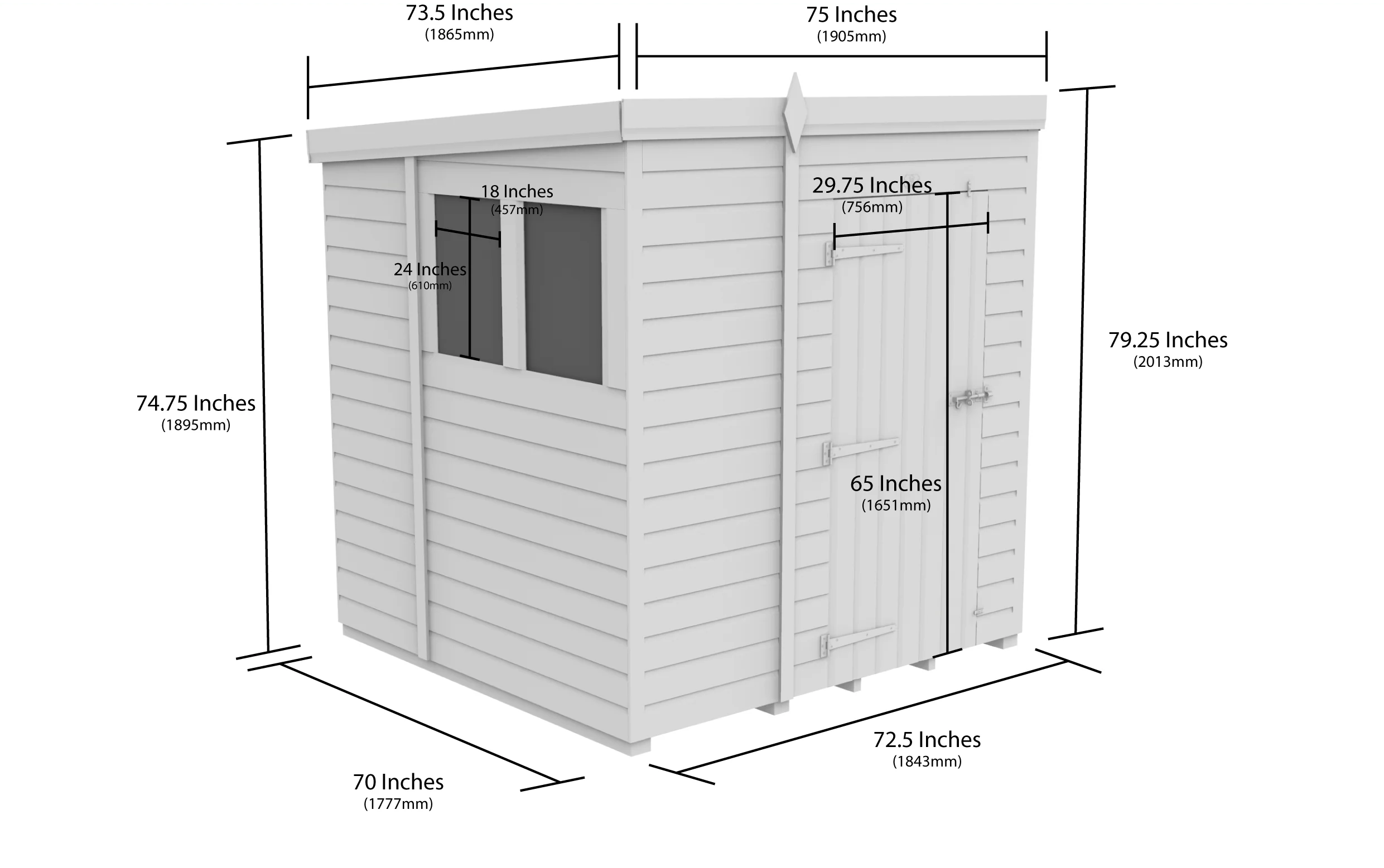 Pent Shed 6ft x 6ft - Image 5