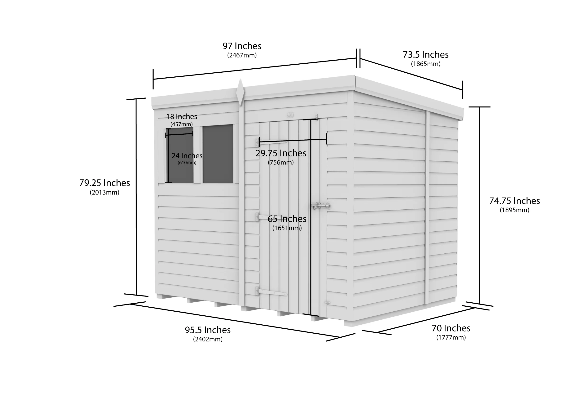 Pent Shed 6ft x 8ft - Image 5