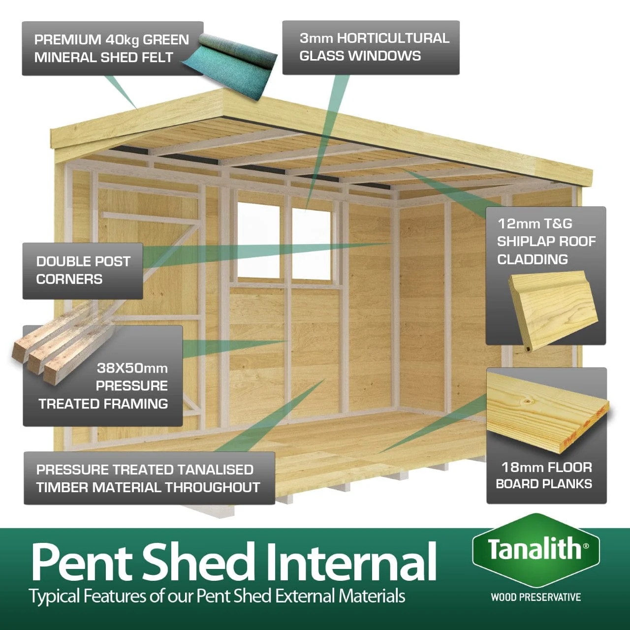 Pent Shed 10ft x 8ft - Image 9
