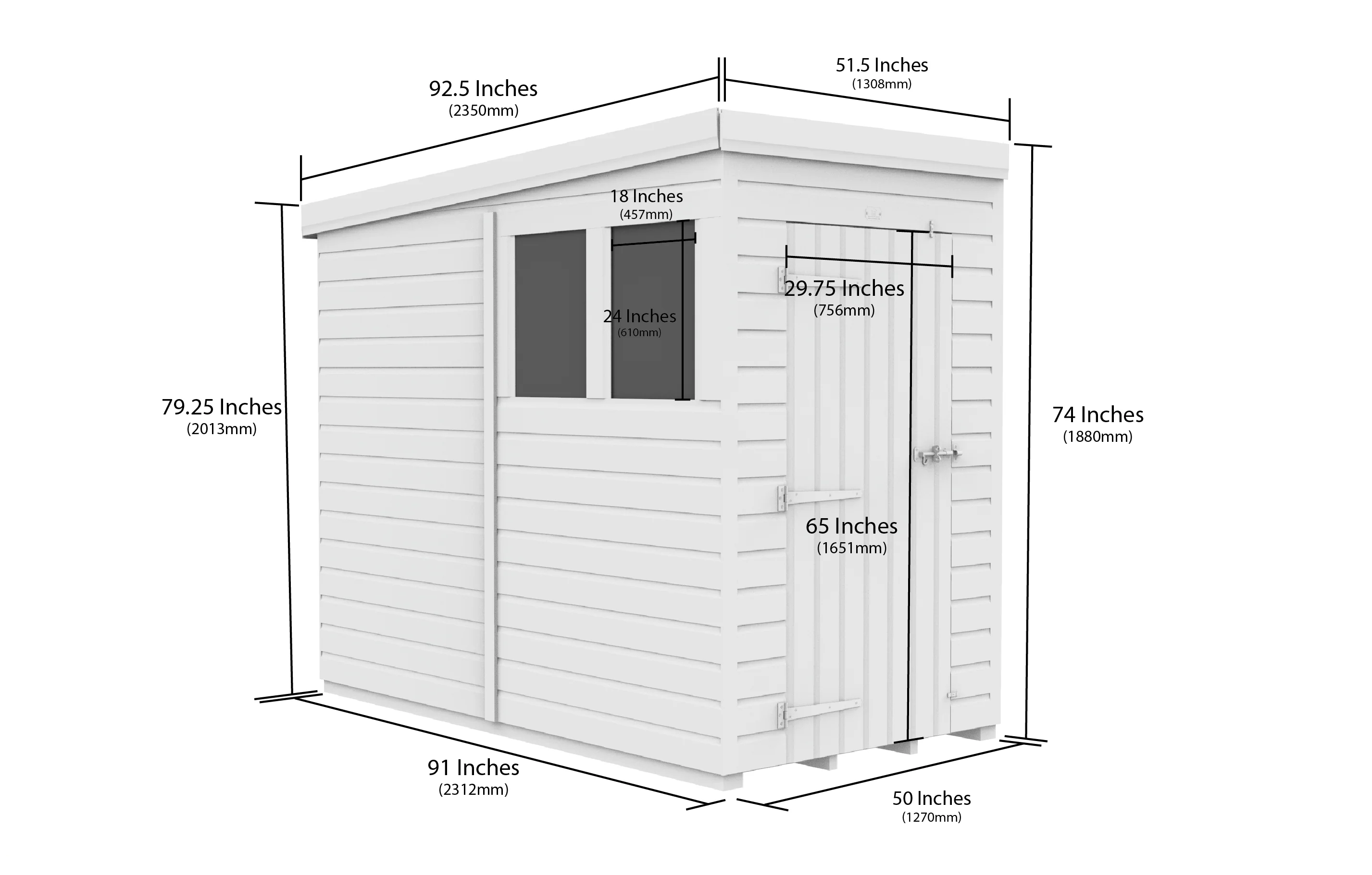 Pent Shed 8ft x 4ft - Image 5