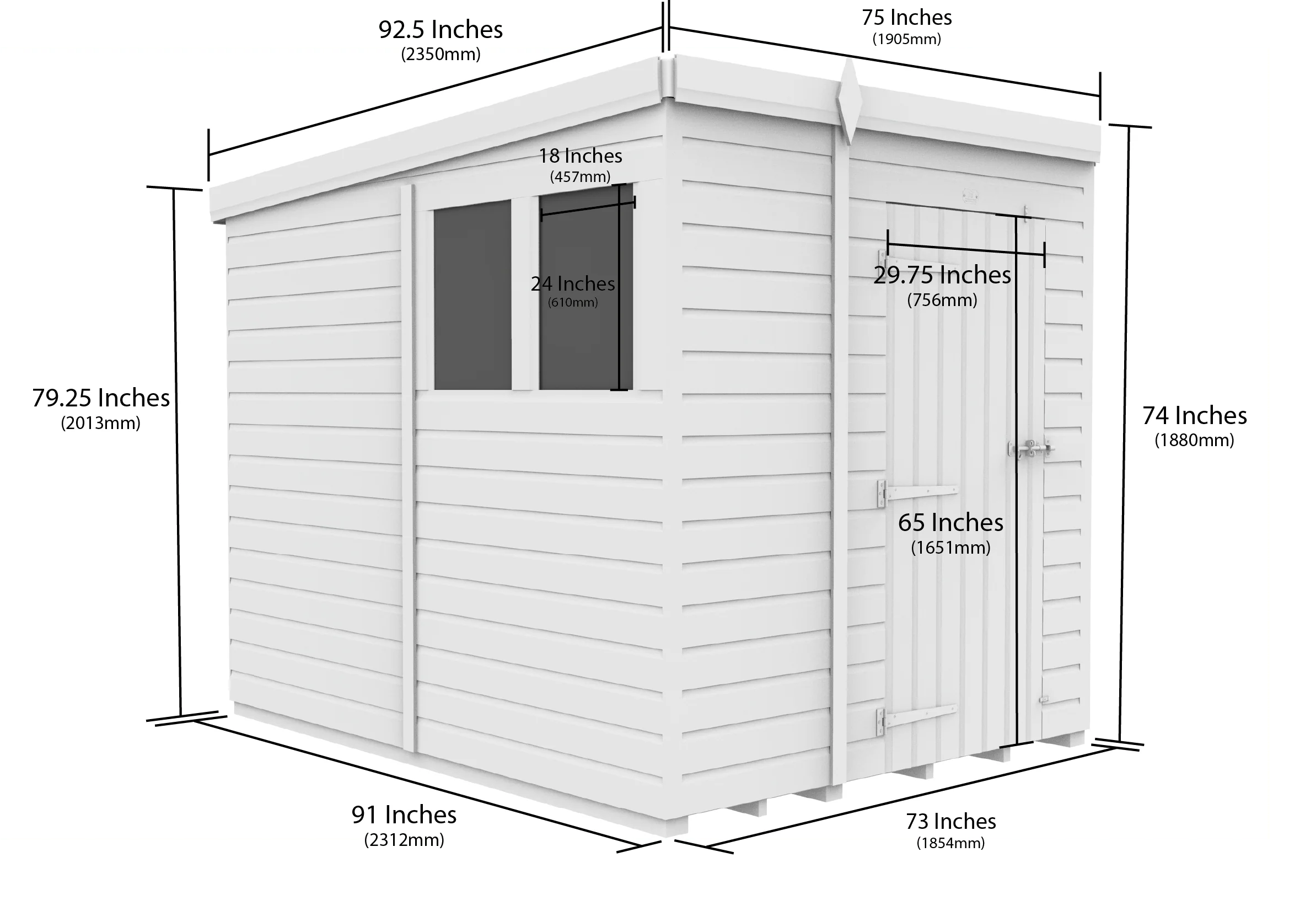 Pent Shed 8ft x 6ft - Image 4